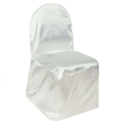 White satin chair cover for elegant events and weddings
