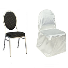 Satin Ivory Glossy Reusable Elegant Banquet Chair Covers
