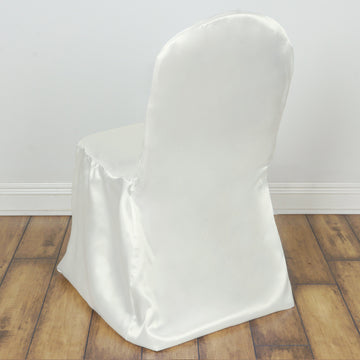 Versatile Ivory Glossy Satin Banquet Chair Covers for All Occasions