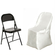 Satin  Ivory Glossy Reusable Elegant Folding Chair Covers