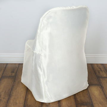 Create a Festive Celebration with Ivory Glossy Satin Chair Covers