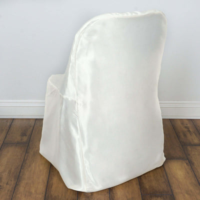White satin chair cover for elegant events and décor