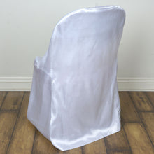 White Glossy Reusable Elegant Folding Satin Chair Covers