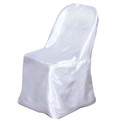 White satin chair cover for event decor