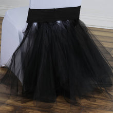 Chair Tutu Cover Skirt In Black Spandex#whtbkgd
