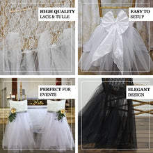 Black Lace And Tulle Tutu Chair Cover Skirt