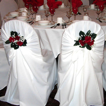 Elegant White Polyester Universal Chair Covers