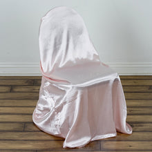Satin Universal Chair Cover In Blush Rose Gold 