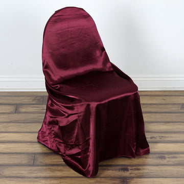 Create a Stunning Atmosphere with Burgundy Universal Satin Chair Cover