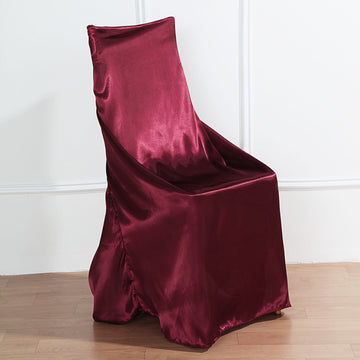 Enhance Your Event Decor with Burgundy Universal Satin Chair Cover