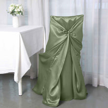 Eucalyptus Sage Green Satin Chair Cover - 44 Inch Width X 46 Inch Height, Universal