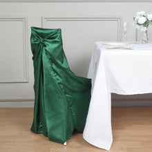Universal Fit Satin Chair Cover in Hunter Emerald Green 46 Height x 44 Width 