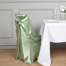 Universal Fit Satin Chair Cover in Sage Green 46 Height x 44 Width 