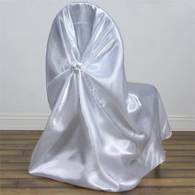 White Universal Satin Chair Cover