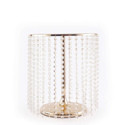 Crystal beaded side table with gold base and elegant design