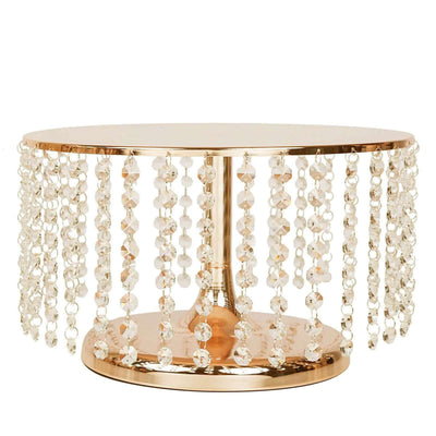Gold accent table with crystal beaded fringe