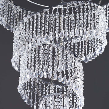 Add a Touch of Luxury with the Silver 4-Tier Acrylic Diamond Crystal Chandelier