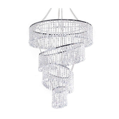 Elegant crystal chandelier with cascading strands of crystals