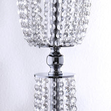 32 Inch Pendant Acrylic Crystal Hourglass Silver Chain Chandelier Stand
