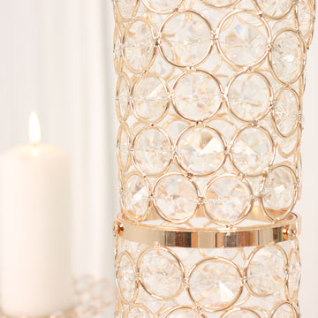 Elevate Your Floral Arrangements with the Crystal Beaded Hurricane Vase