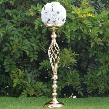 Add Elegance to Your Event with the Gold Reversible Pillar Candle Holder Set
