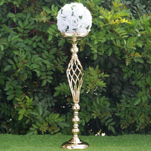 2 Pack | 26inch Gold Reversible Pillar Candle Holder Set Flower Ball Pedestal Stand