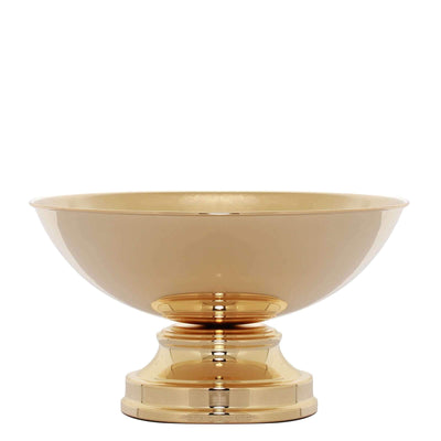 Gold pedestal bowl with a glossy finish