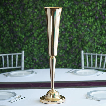 Create a Regal Atmosphere with the Metallic Gold Reversible Hourglass Vase Set