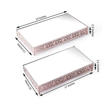 Metal Rectangle Cake Riser Rose Gold With Mirror Top