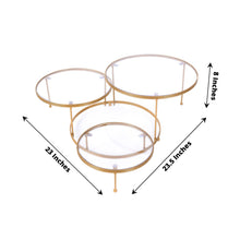 3 Tier Clear Round Acrylic Plates With Gold Metal Cupcake Stand 23 Inch 