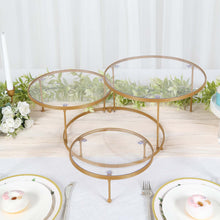 Gold Cupcake Stand With Clear Round Acrylic Plates 23 Inch 3 Tiers