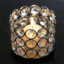 Silver Metal Tealight Candle Holder With Crystal Beads 3 Inch