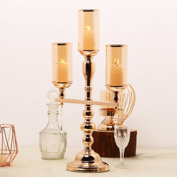 Add a Touch of Opulence with the Gold Metal Pillar Candle Stand