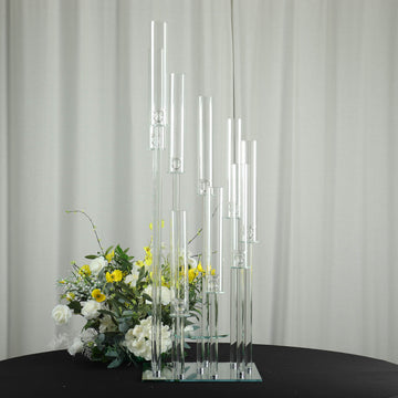 Versatile Glass Taper Candle Holder Stand for Wedding and Event Decor