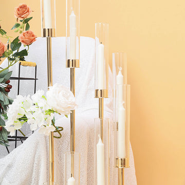 Enhance Your Space with the Gold 8 Arm Cluster Taper Candle Holder