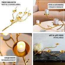 Manzanita Candle Holder Branch Twig 3 Feet Gold Candelabra