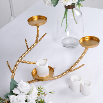 Elegant Gold Manzanita Tree Branch Candelabra Candle Holder