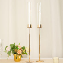 Gold Hurricane Candle Stands Taper Candles With 24 Inches Length