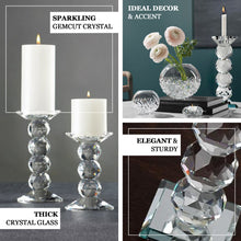 Premium 6 Inch Tall Crystal Glass Gemcut Votive Candle Holder Stand
