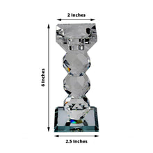 6 Inch Premium Crystal Glass Gemcut Tall Votive Candle Holder Stand  