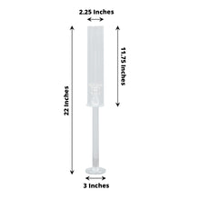 Clear Glass Taper Candle Holders With Hurricane Design And Cylinder Chimney Tubes 22 Inch Tall