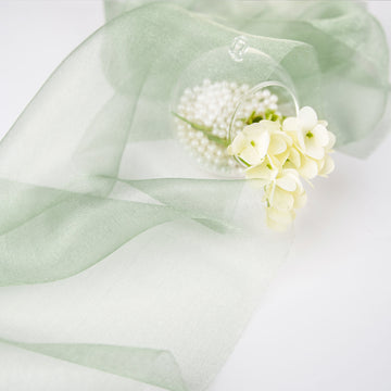 Elevate Your Décor with Sage Green Chiffon Fabric