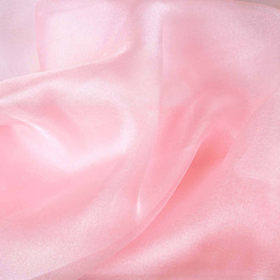 Delicate pink sheer fabric with a soft, smooth texture.