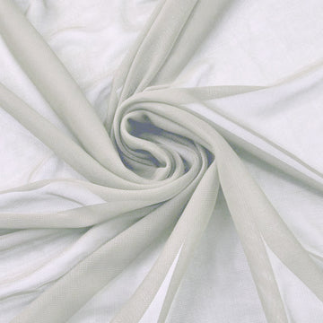 Elegant Ivory Solid Sheer Chiffon Fabric Bolt for DIY Voile Drapery