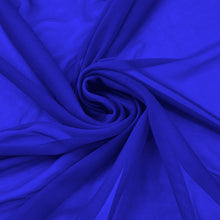 54inch x 10yd | Royal Blue Solid Sheer Chiffon Fabric Bolt, DIY Voile Drapery Fabric