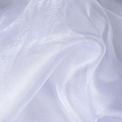 Sheer white fabric with a smooth texture and soft drape.