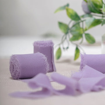 Silk-Like Chiffon Linen Ribbon for Bouquets and Gift Wrapping - Violet Amethyst