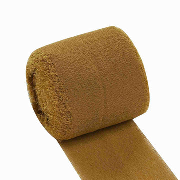 Unleash Your Creativity with the 2 Pack Gold Silk-Like Chiffon Linen Ribbon Roll