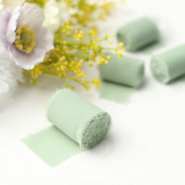 Add a Touch of Elegance with Sage Green Silk-Like Chiffon Ribbon