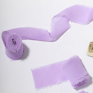 Add a Touch of Elegance with Lavender Lilac Silk-Like Chiffon Linen Gift Wrapping Ribbon